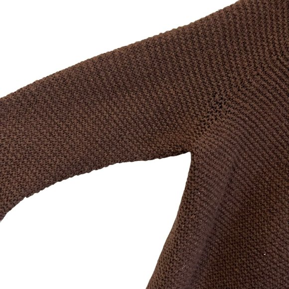 Christian Wijnants Chocolate Brown Open Knit Wool Blend Pullover Sweater Size M - Picture 3 of 7